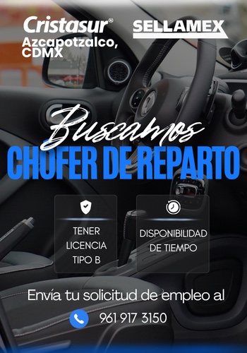 Vacante Chofer - Azcapotzalco, CDMX